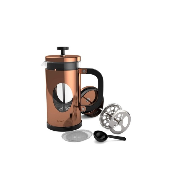 BonVivo Gazetrao I 34 oz (8 Cup) French Press Copper Finish NEW - Picture 5 of 11